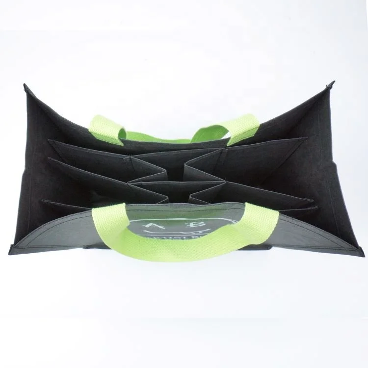 Fashion custom printed washable kraft paper bag 6 bottle wine bag portable shopping bag