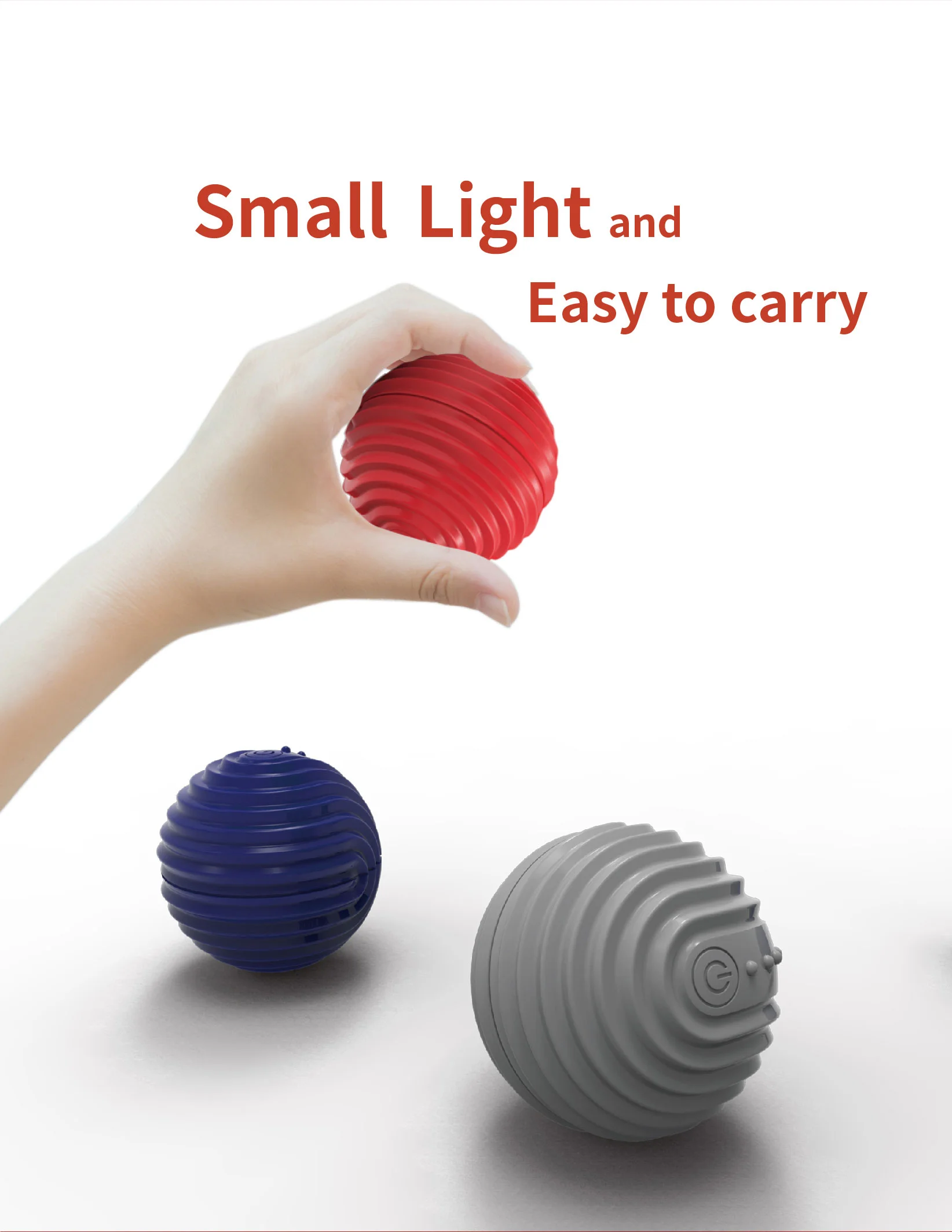 Washable Negative Ion Vibration Massages Ball for Muscle Recovery(Red) 503