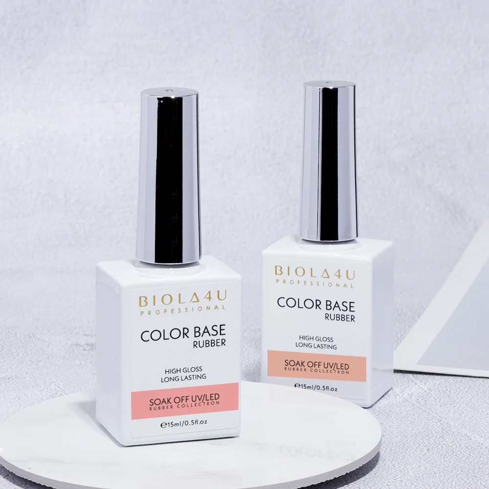 BIOLA4U 15ml Nail Supplier Long Lasting High Quality French UV Led Gel Nail Polish Rubber Base Coat