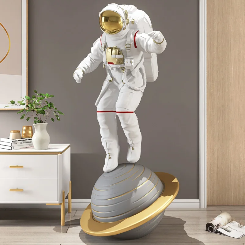 Creative Living Room Office Shop Decoration Astronaut Fiberglass Sculpture Crafts Large Astronaut Sculpture Decoration
