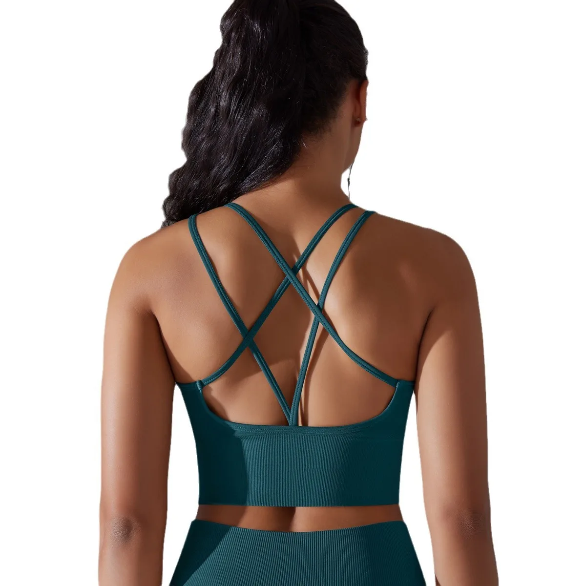 Seamless Sports Bra Yoga Leggings Sexy Leopard Yoga Sets 2 Piece Set Knitted Rib Fitness Yoga Wear YSKF-6632