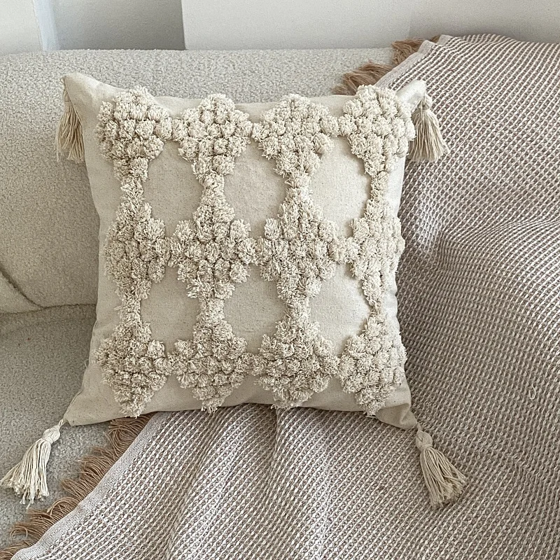 New Design Boho Cushion Cover Throw Pillow Case With Tassels Home Decorative 45x45 30x50 cm Cotton Tufted Cushion Covers