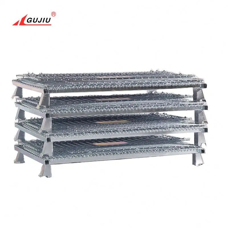 Горячие продажи складные штабелированные проволочные сетки поддон клетка стальная сетка ящики