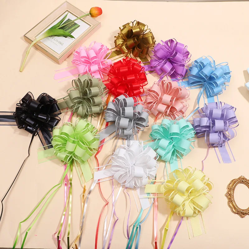Festive gift decoration pull bows dress up bow spherical pull bow for wedding party graduation birthday celebration