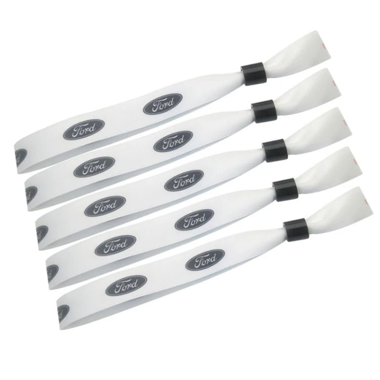 manufacturer wholesale custom cheap festival polyester bracelet sublimation blank fabric woven wristband with plastic clasp
