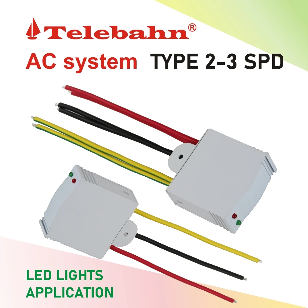 Telebahn 10kA 20kA10kV 20kV 275V AC IP67 LED TVSS Surge Arrester Protector SPD for Street Light