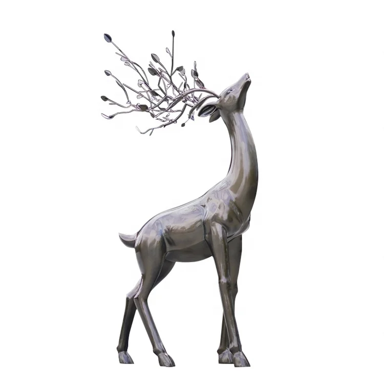 Nude metal fairy statues stainless steel sculpture deer deer steel sculpture stainless