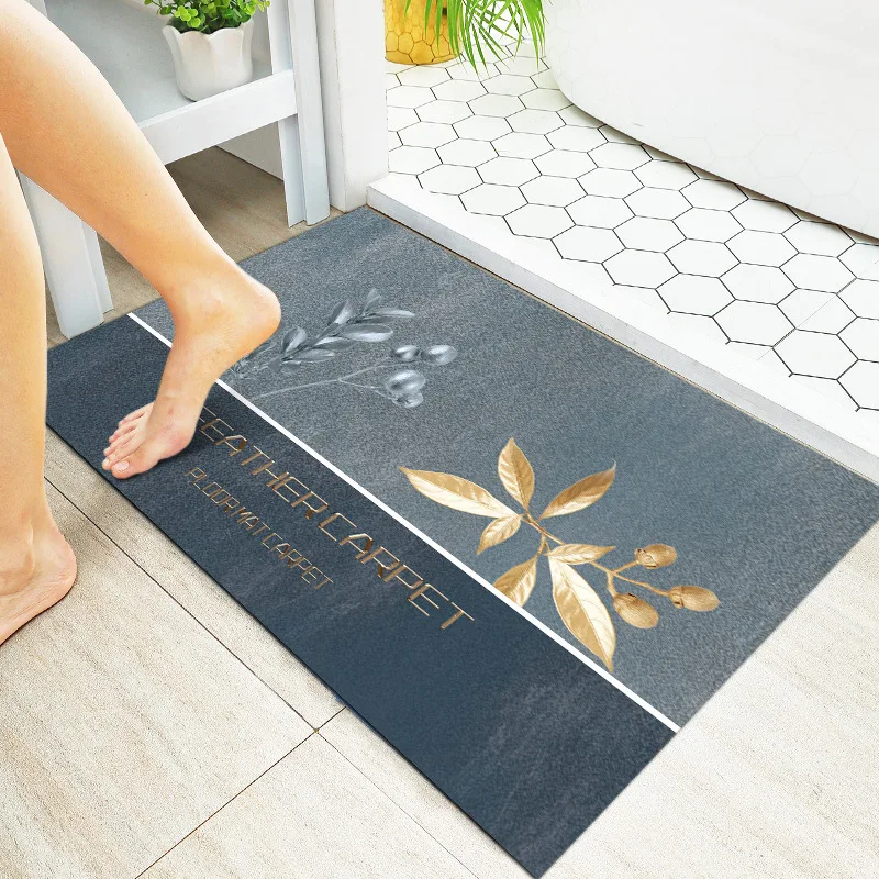 LANDOO Custom Size Skin Non Slip Super Absorbent Floor Mat Bathroom Waterproof Quick Dry Diatomite Bath Mat