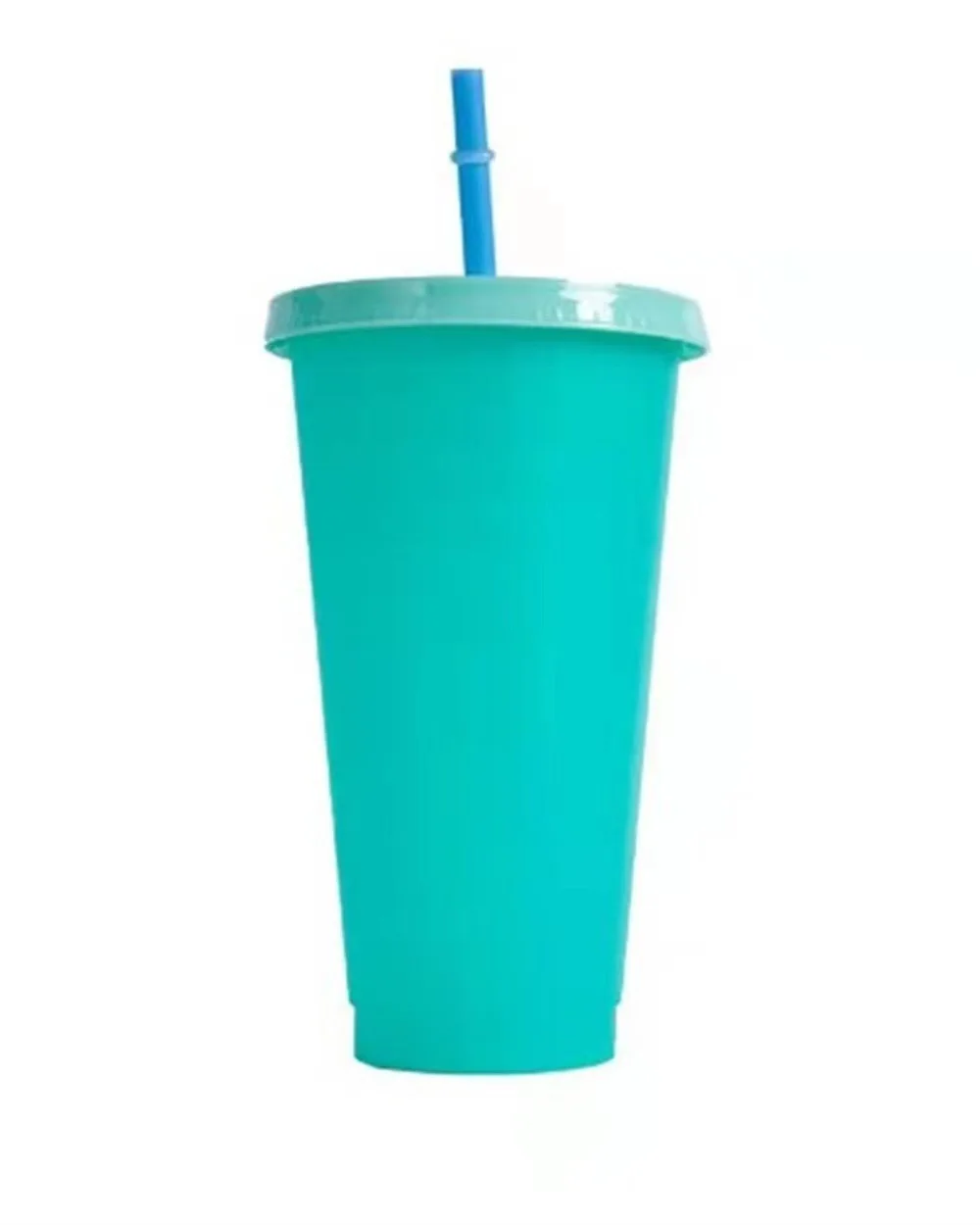 LeMuna Warm and cold color-changing cup 10-color set large capacity straw cup summer straw plastic cup