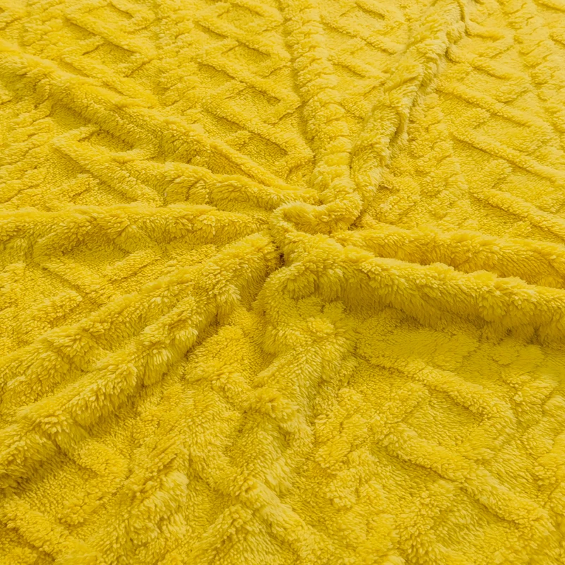 Jacquard Sherpa Fleece 100% Polyester Cotton Terry Knitted Elastane Fabric for Blanket Home Cloths Bathrobe Fabric