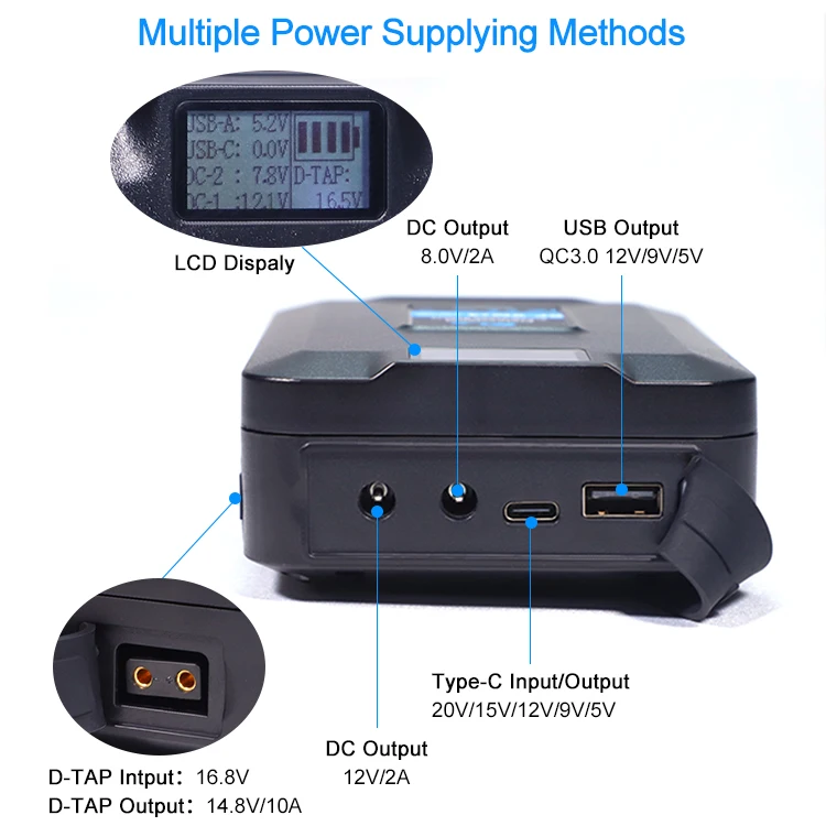 Инновационные 5000mAh 14,8 V 74Wh V Блокировка V Mount батареи на камеру полевые мониторы