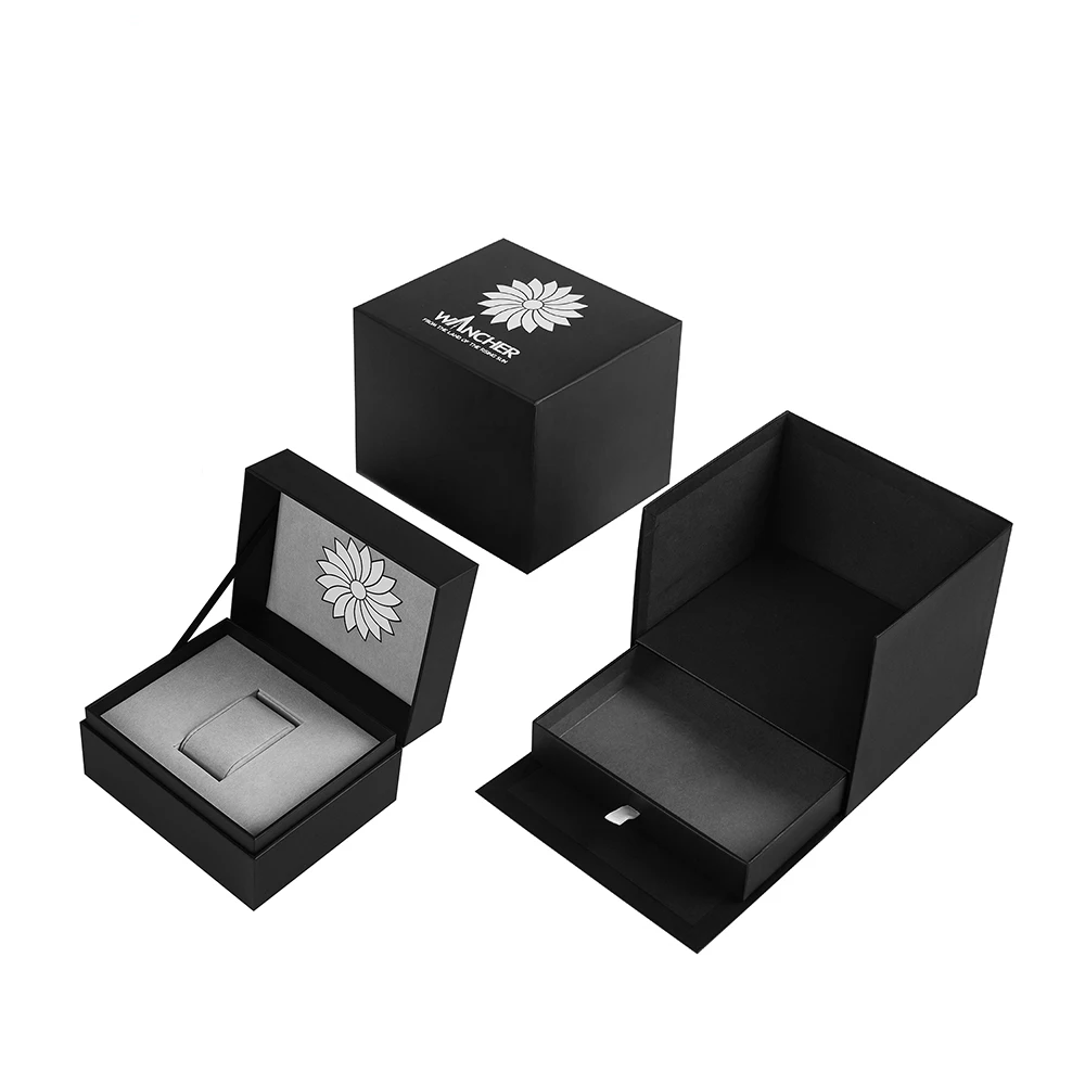OEM brand factory wholesale rigid cardboard paper gift packaging custom made luxury watch boxes