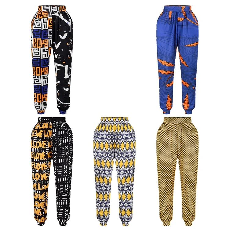 
African Style Clothing 2020 New Design High Waist Floral Harem Women Print African Pants 