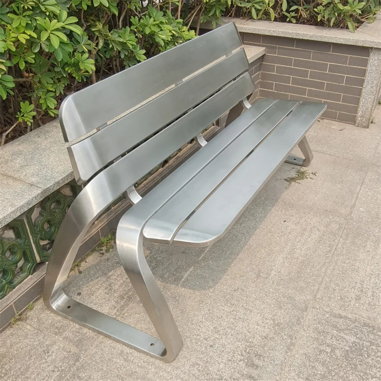 Manufacture park long public bench garden bench outdoor furniture stainless steel street bench with backs