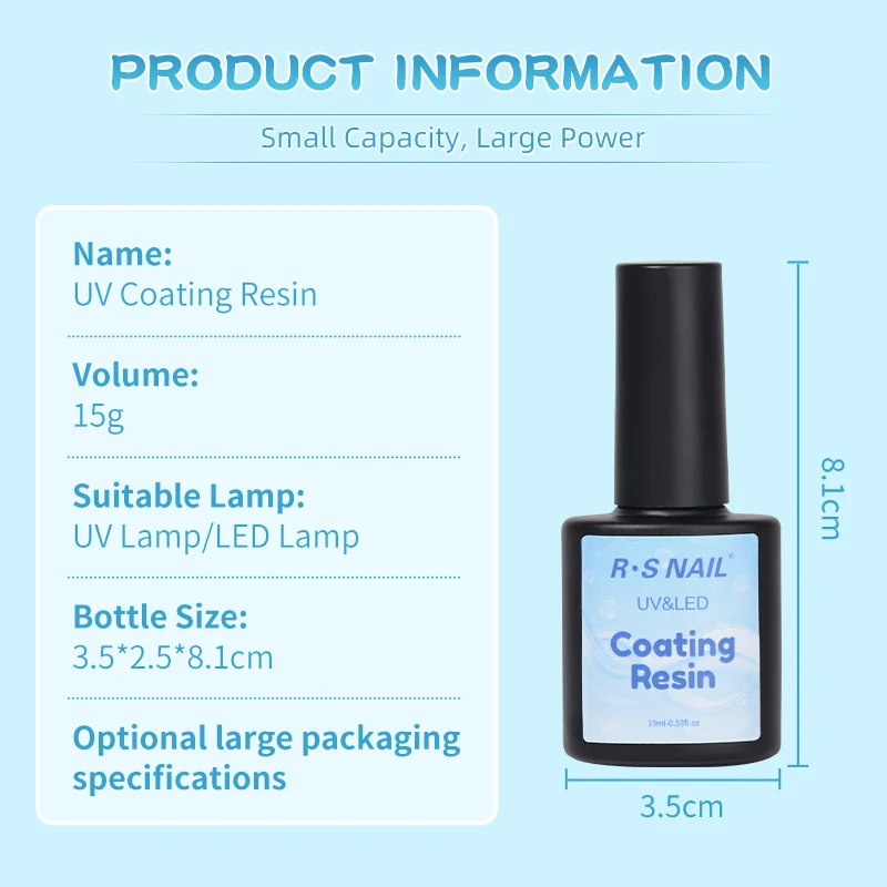 R S Nail High Quality Uv Coating Resin Crystal Transparent Hard Uv Resin Fast Curing Epoxy Resin Ultraviolet Curing Uv Glue