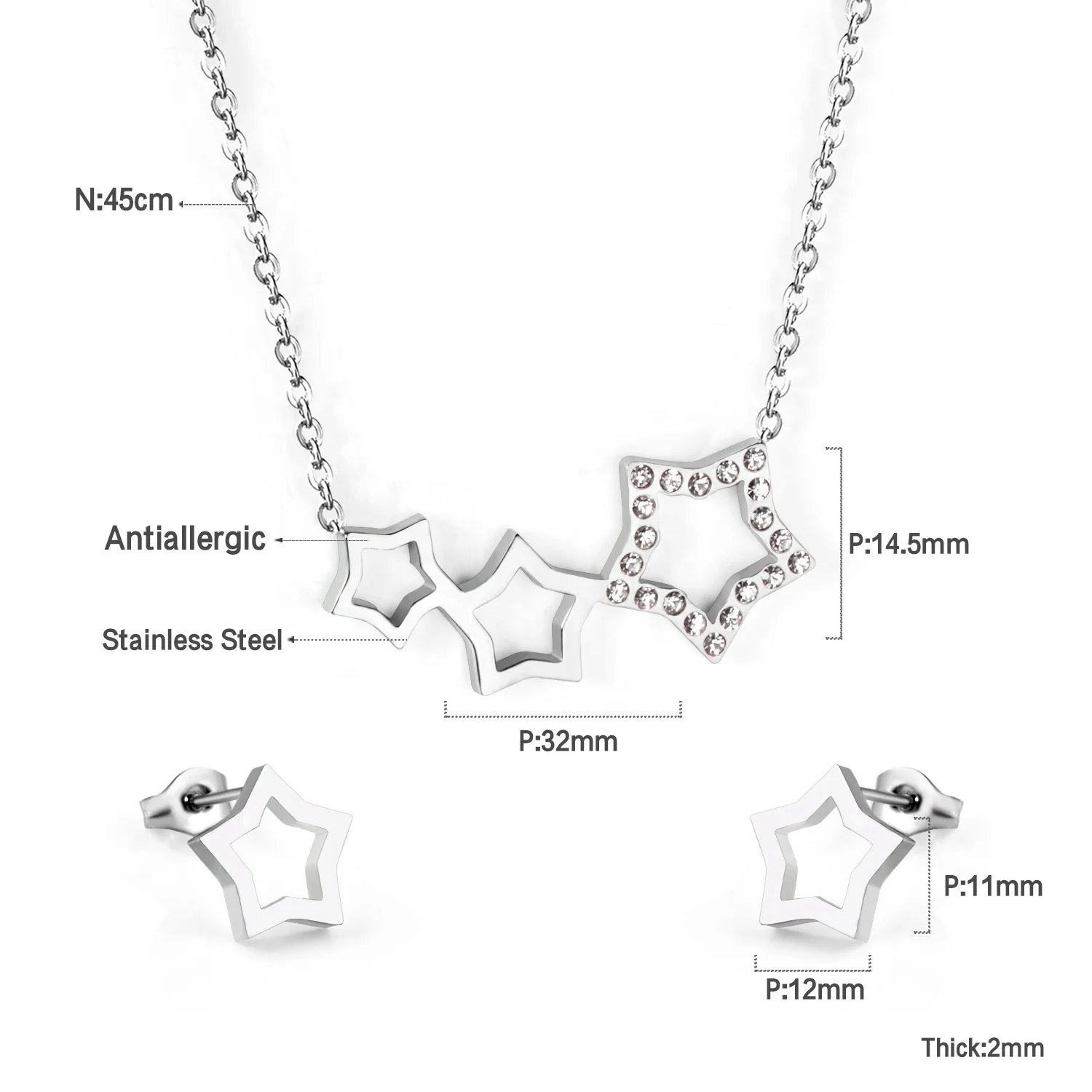 Children Jewelry Set Lovely Beautiful Cartoon Jewelry Sets Gold Plated Cheap Pendant Earrings