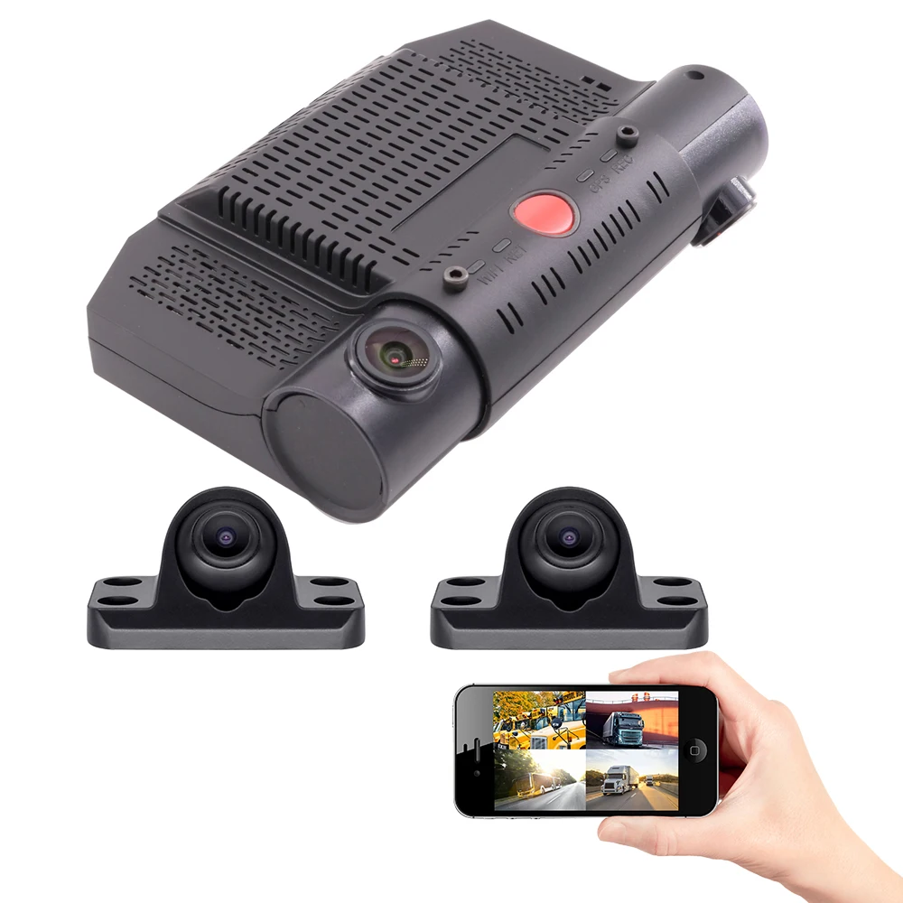 AI ADAS+DMAS 4 Channel 4G GPS WIFI 1080P Dash Camera Remote View on APP/WEB/PC for Fleet Truck Van Bus Car