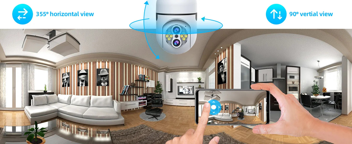 Smart Home Light Bulb Wifi  Camera 360 Degree Pnaoramic Wireless IR Security VR CCTV Camera