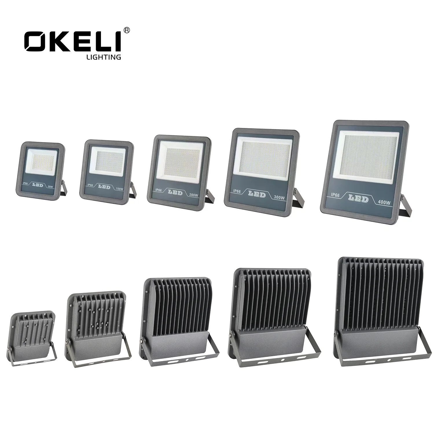 OKELI 50w 100w 200w 300w 400w smd chip with good price 85-265V led flood light