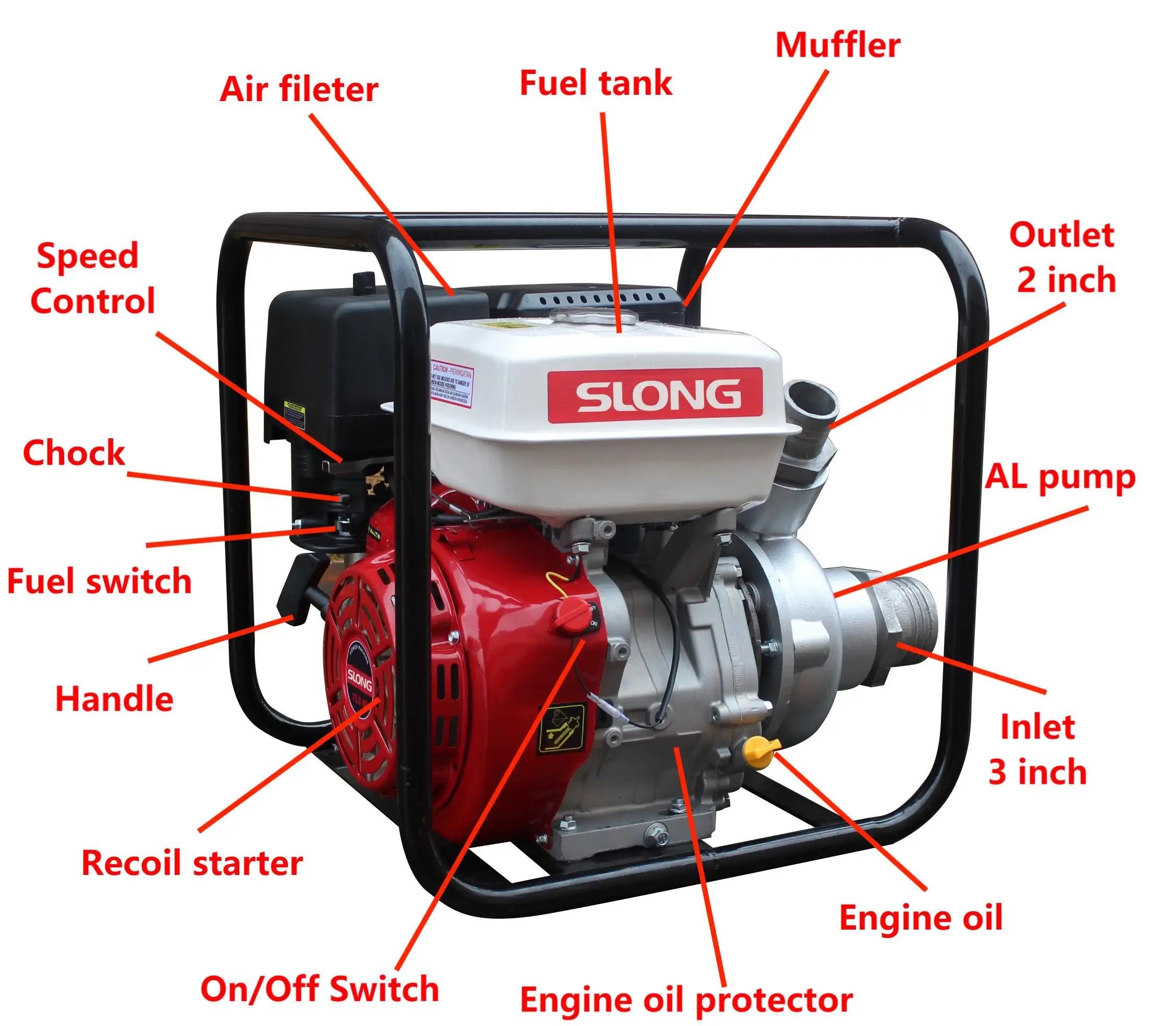 Small Portable Low Weight Gold Dredge pump 3inch sand suction pump