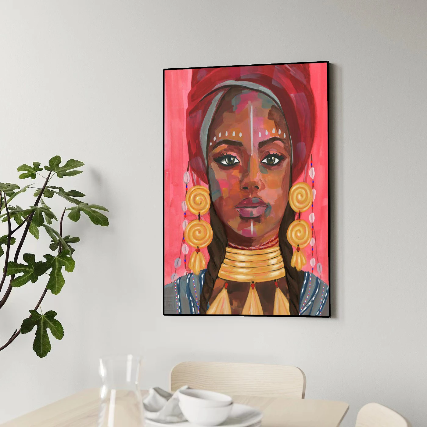 African Artwork canvas black women portrait print painting Women Power for home hotel Wall Decoration
