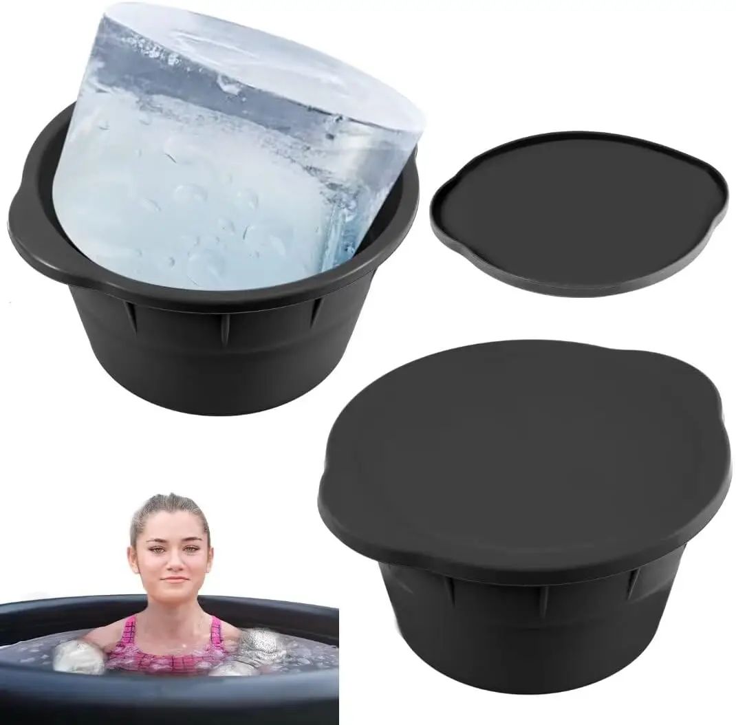 8lbs Big Ice Maker Mould for Cold Plunge or Freezer Reusable Dishwasher Silicone Ice Cube Tray Stencil for Ice Bath