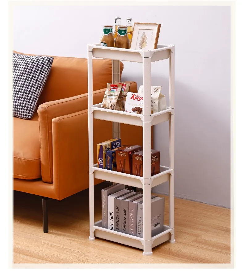 Home Bathroom Rolling Storage Rack Metal Removable Storage Cart 4 Tier Kitchen Trolley