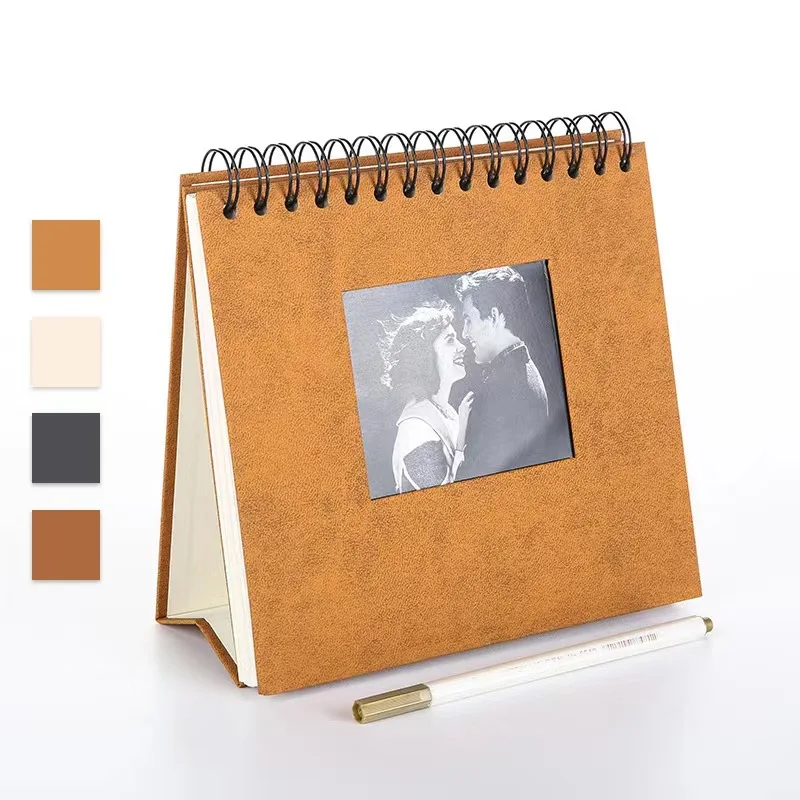 Creative Desk Calendar Photo Album Retro Laminated Photo Album Ornaments DIY Family Baby Photo Album