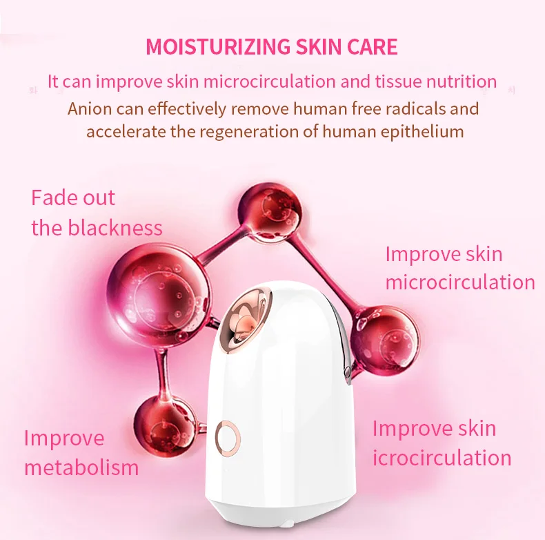 Hot selling facial care moisturizing facial steamer nano ionic handheld facial steamer machine