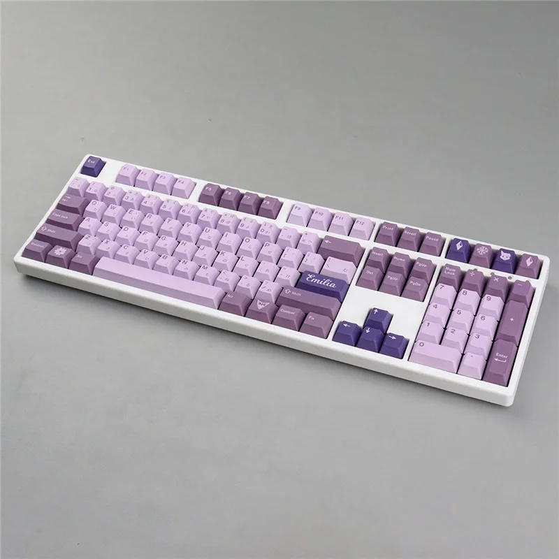 Hotsale GMK Frost Witch Keycaps Cherry Profile PBT DYE-SUB 129 Keys Purple Japanese Keycap For MX Switch Mechanical Keyboard