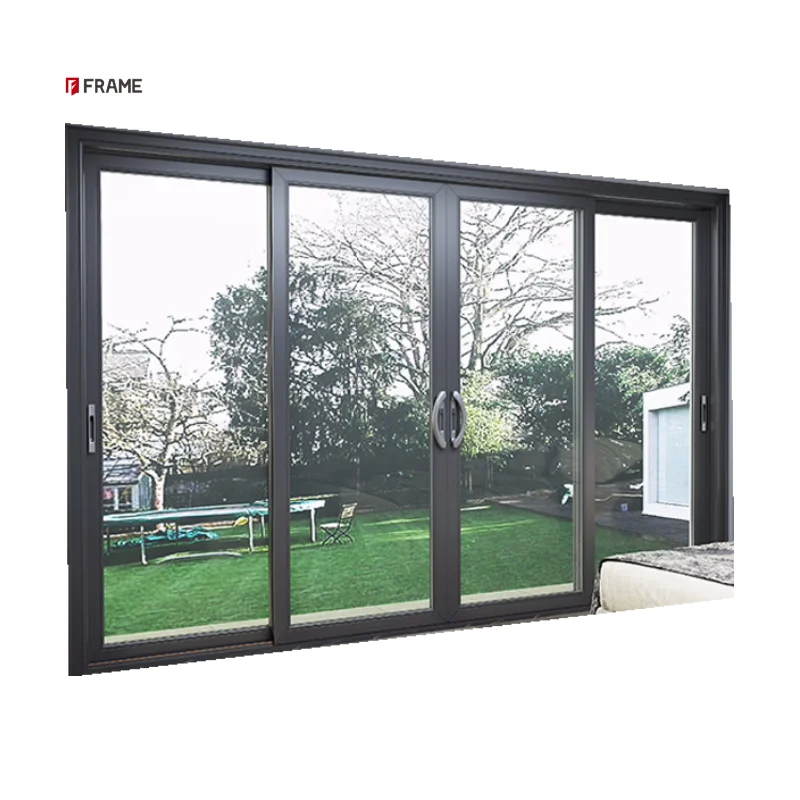 Factory Produce Aluminium Window and Doors  Hurricane impact patio enclosed out system glass sliding door