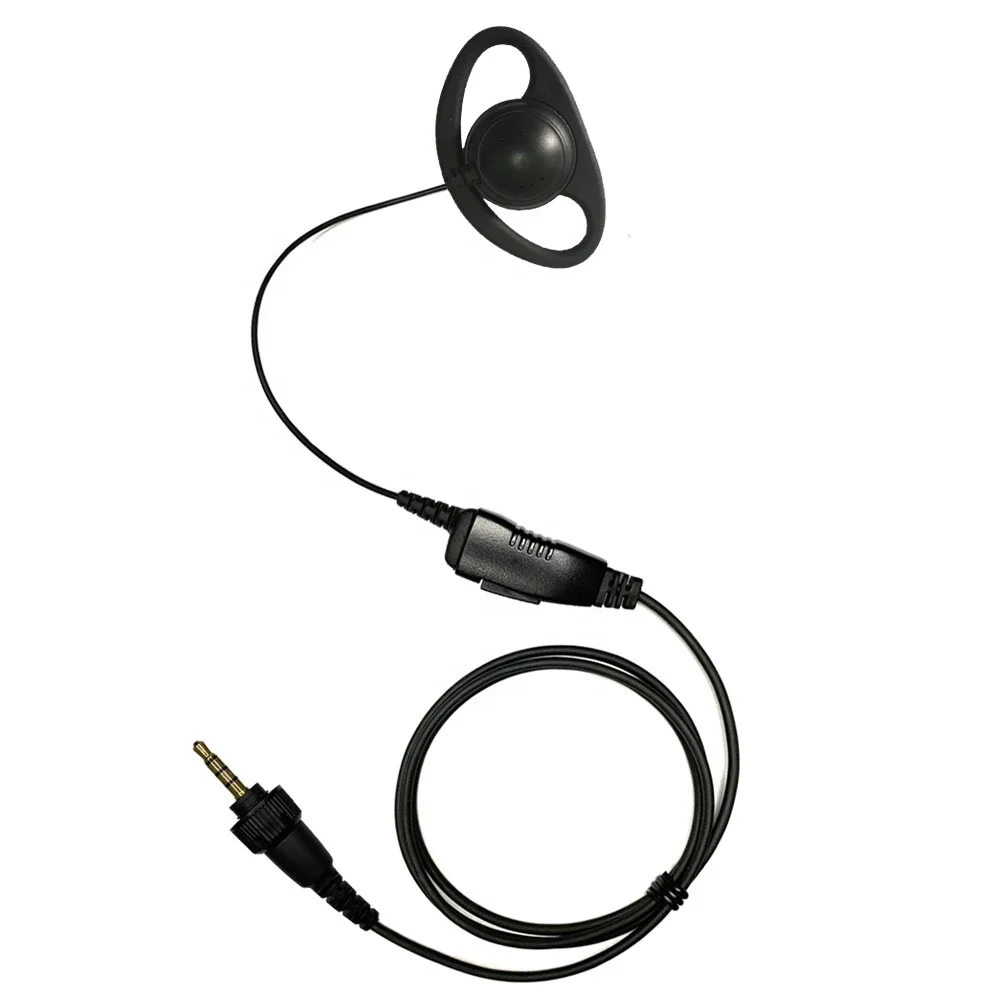 Cheap Stereo Wired 3.5mm In Ear Security Headphone D Shape Earphone For KENWOOD TK-3601D WD-K10 NX-P500 TPZ-D553 UBZ-M31