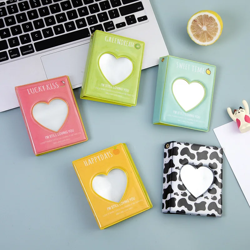3 Inch Photo Album Love Heart Hollow Cutout Collect Book For Instax Mini 11 9 Film Photocards Credit Name Card Holder