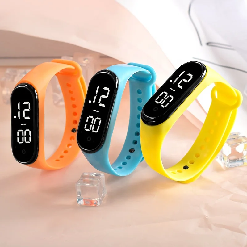 Оптовая продажа, бестселлер, дешевые водонепроницаемые белые светодиодные часы mi 3 для детей, спортивные часы с электронным браслетом