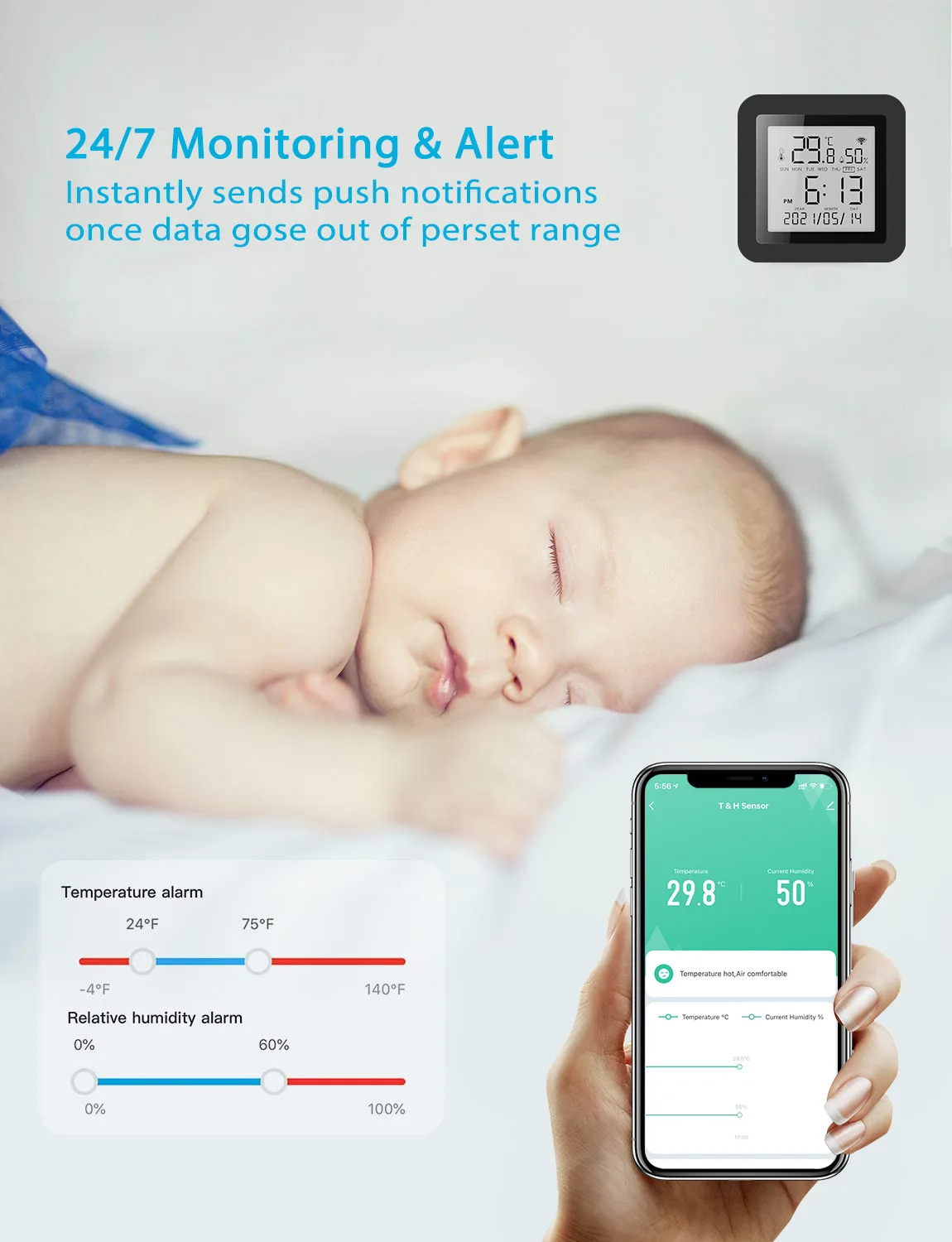 Tuya Smart WiFi Universal IR Remote controller Temperature Humidity Sensor 3 in1 WiFi IR blaster with LED Screen  voice control