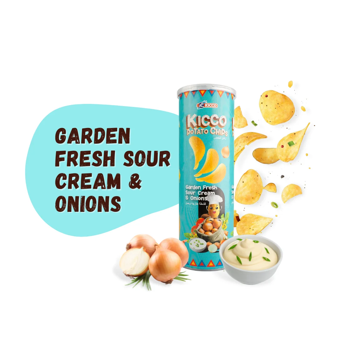 Wholesales Supplier Malaysia Halal Kicco Potato Chips Classic Original Smoke Grill BBQ Garden Fresh Sour Cream & Onion Flavour