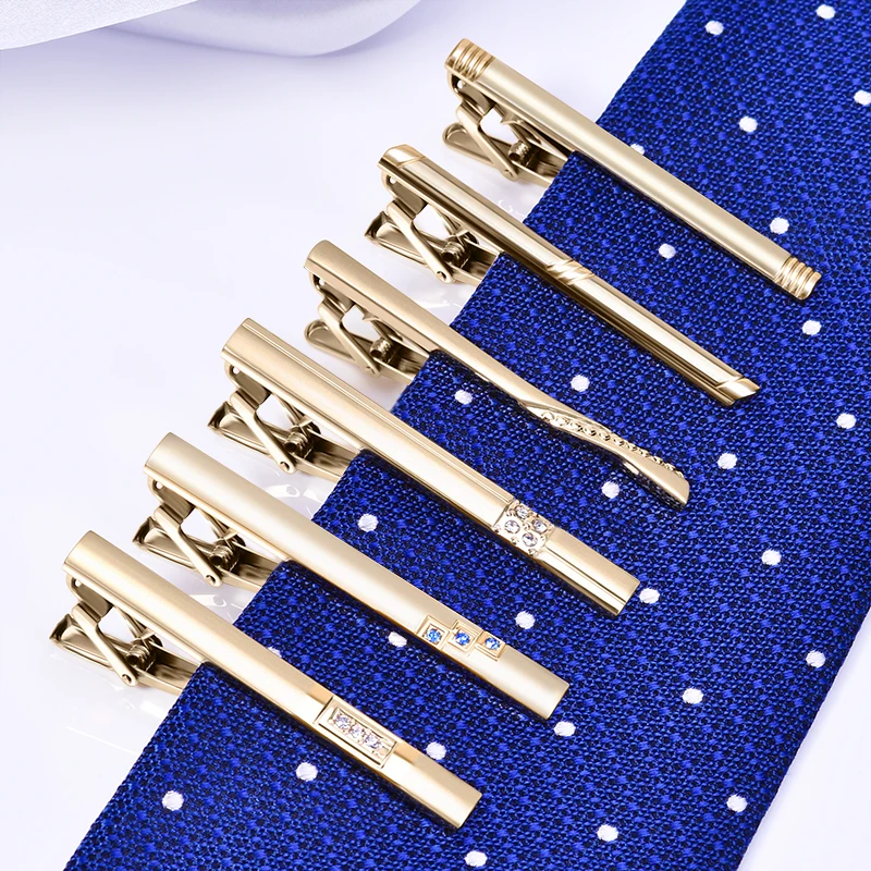 
Wholesale Men Suit Western Style Rose Gold Tie Bar Metal Brass Long Tie Clip for Men 