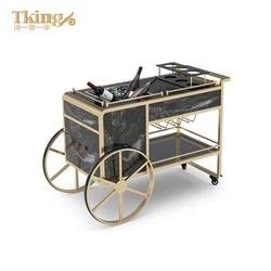 Direct manufacturer gold wine trolley bar cart for for catering restaurant