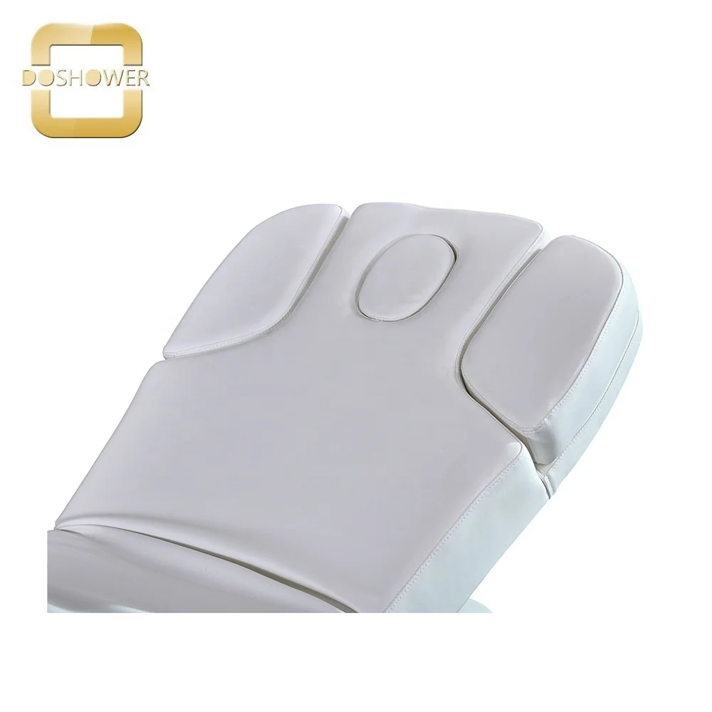 White Luxury Electric facial bed with whole bed adjustable of height and backrest adjustable armrest manual adjustable