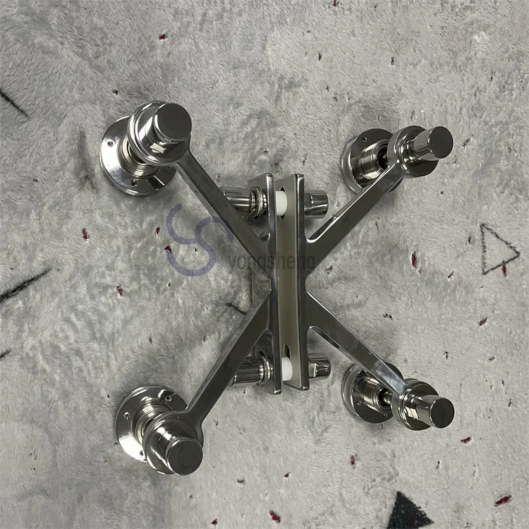 Brushed stainless steel 4way arm spider fittings glass curtain wall mount heavy duty 4-way point spiders
