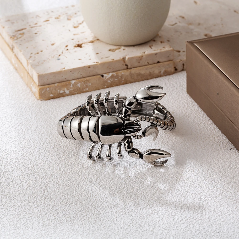 Men fashion custom animal scorpion wholesale accessories stainless steel bracelet men fashion jewelry
