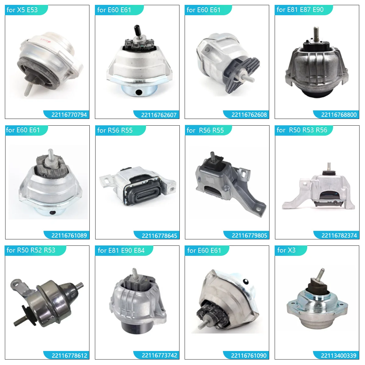 ShungTak Engine Mount Support for BMW F39 F40 F52 F45 F46 F48 F49 Mini F54 F55 F56 F57  F60 OE 22116885934 22116875626