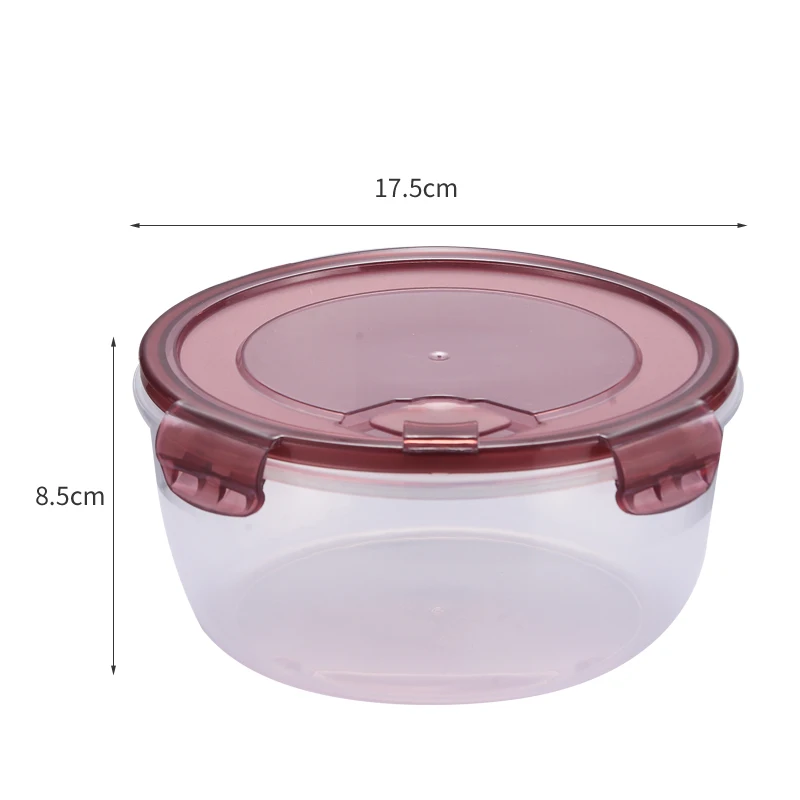 Microwaveable round airtight meal pre picnic snack soup sauces crisper set plastic storage box PP food container with snap lock