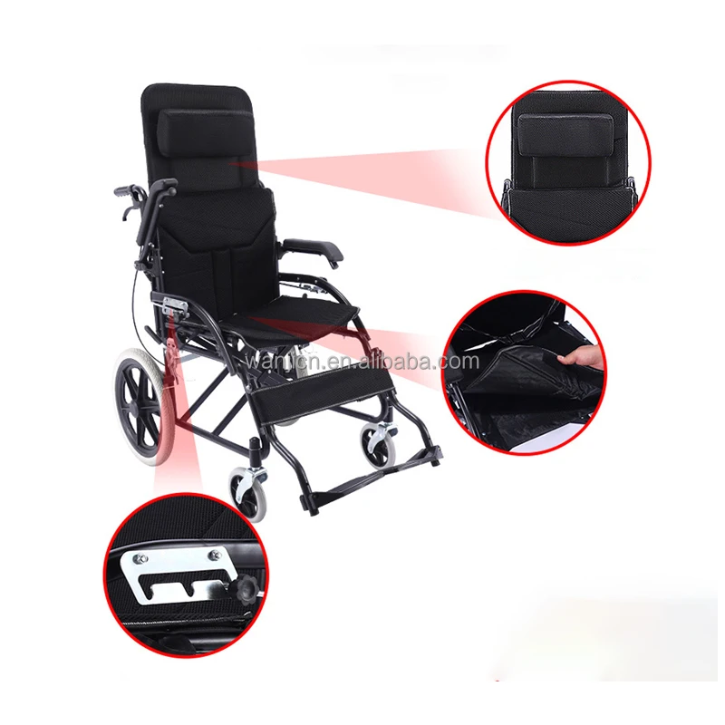 China Manufacturers Custom Manual Semi-recumbent Adjustable All Terrain Wheelchair