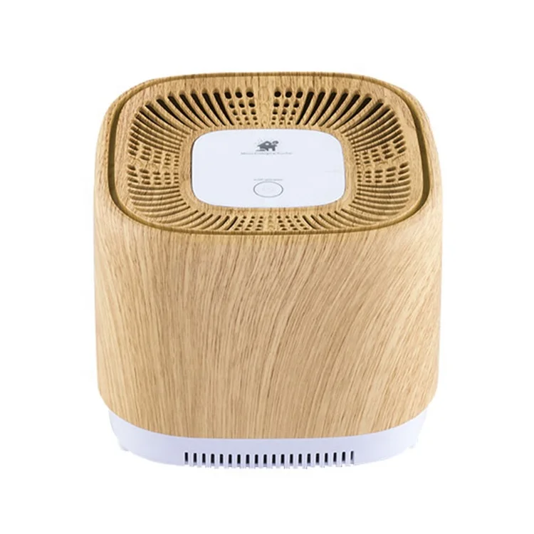 Микроэкологический очиститель воздуха Luftreiniger с дизайном из древесного зерна-фильтр с отрицательными ионами и мини-фильтром «Три в одном» 115*115*12 мм