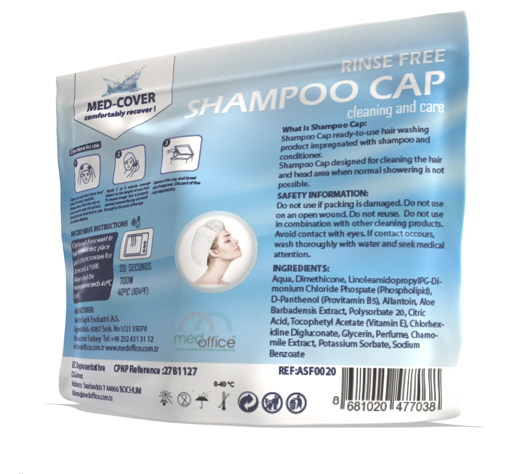 
Med-Cover Rinse free Shampoo Cap 