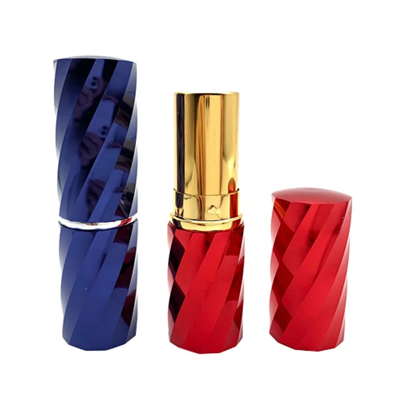 Empty colorful Screw Round Flat click top Aluminum Lipstick Tubes