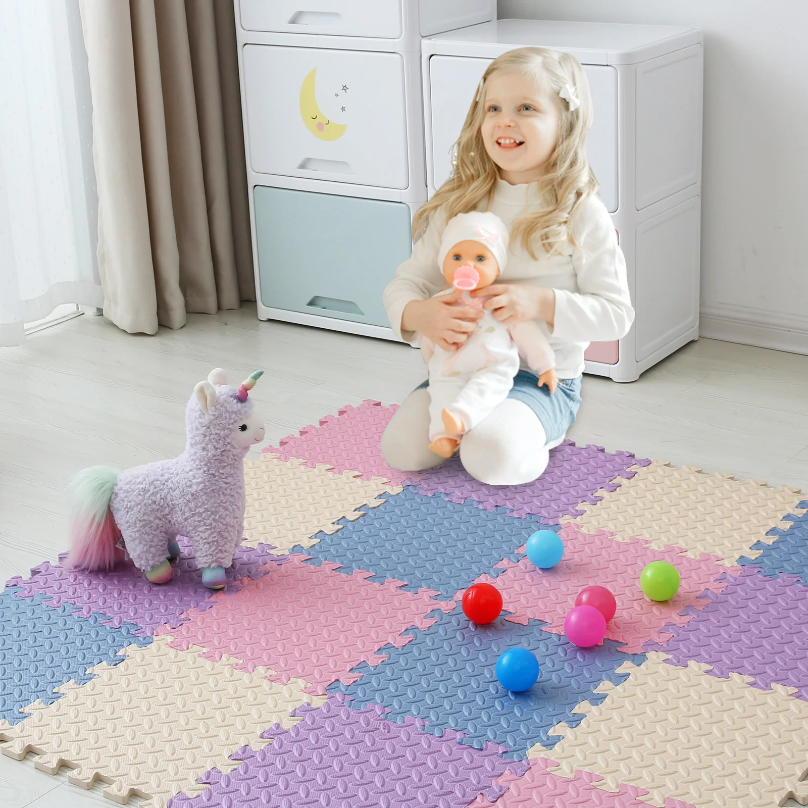 Hot sale Non-toxic Baby Eva Foam Puzzle Play Mat Carpet Interlocking Exercise Floor Soft Plush Infant Toy Play Mat 30*30cm