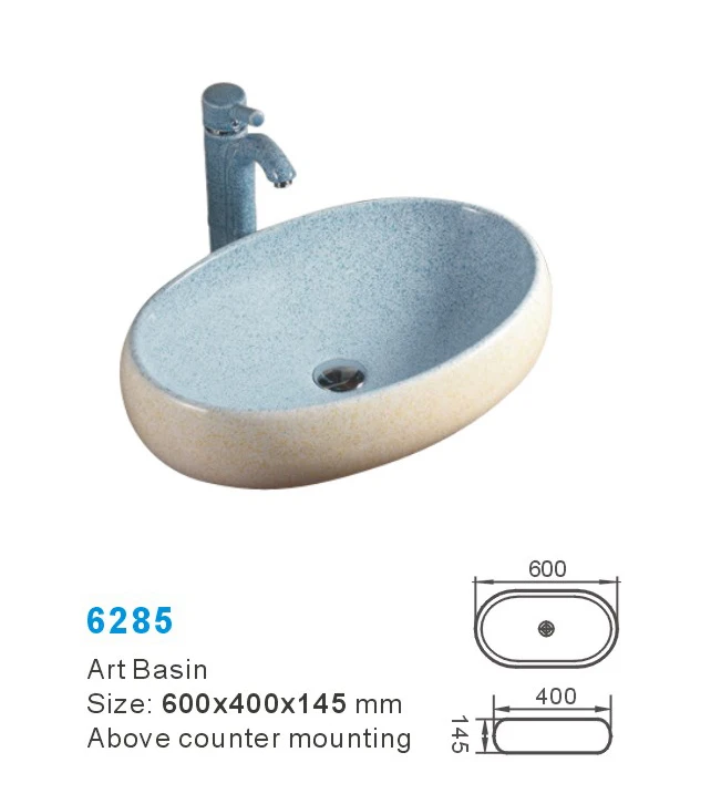 Sanitary Ware Manufacturer Above Counter Mounting Basin Color Sink Bathroom Modern Style Ceramic Wash Basin