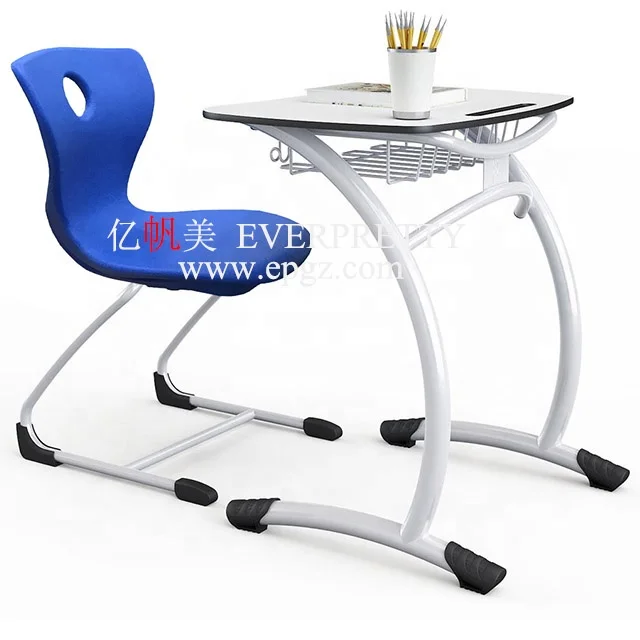 School Classroom Furniture Wooden Student Study Fixed Table and Chairs Design